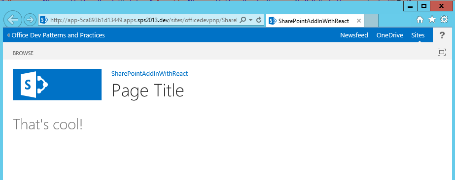 SharePoint Hosted Add-In and ReactJS